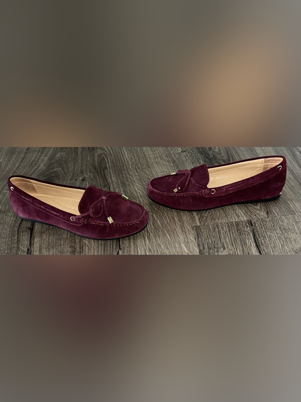 Michael Kors Deep Burgundy Suede Moccasin Flats - Picture 3 of 8